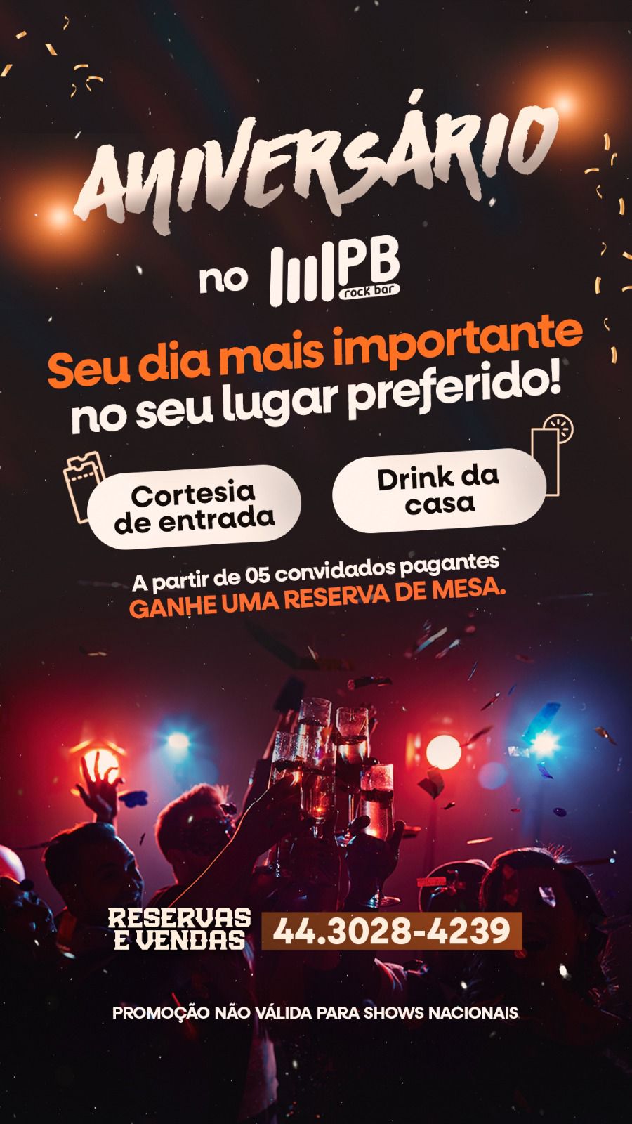 Promoção de Aniversário MPB Bar